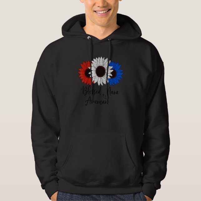 Blessed American Nana 4th Of July Grandma Women Pa Hoodie (Front)