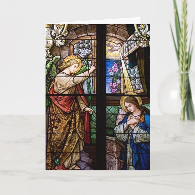 Blessed Among Women Stained Glass Card (Front)