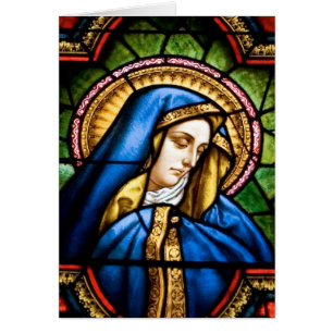Blessed Among Women Stained Glass Card