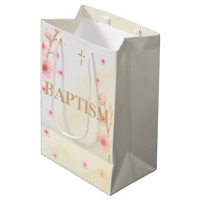"Blessed and Baptized: A Day to Remember" Medium Gift Bag (Front Angled)