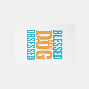 Blessed And Dog Obsessed Vintage Dog Lover Design_ Rug
