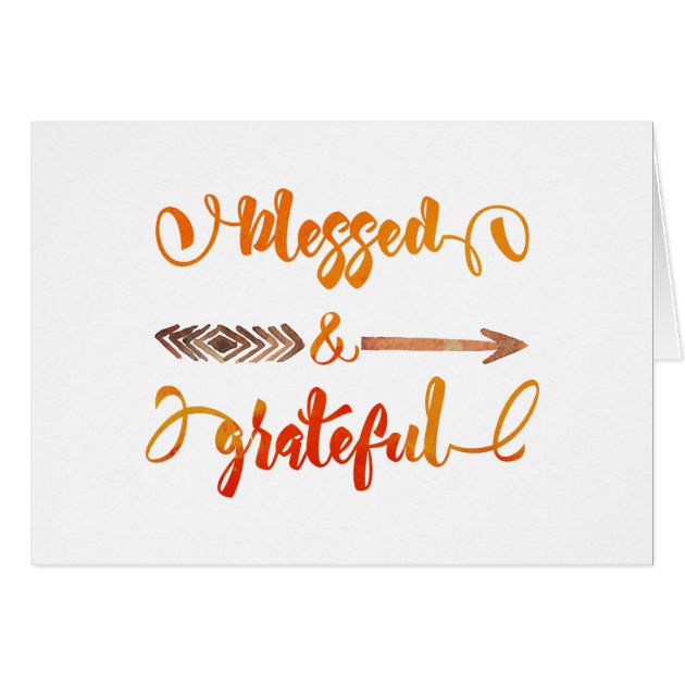 Blessed And Grateful Thanksgiving Card