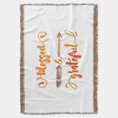 blessed and grateful thanksgiving throw blanket (Front Vertical)