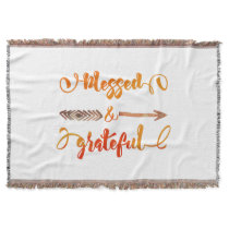 blessed and grateful thanksgiving throw blanket