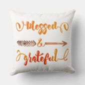 blessed and grateful thanksgiving throw pillow (Back)