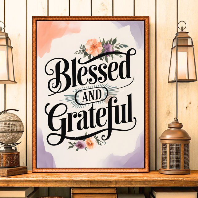 Blessed and Grateful Vintage Christian Wall Art (Creator Uploaded)