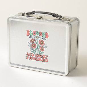 Blessed and Highly Favored Floral Vintage Design_1 Metal Lunch Box