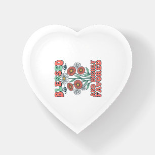 Blessed and Highly Favored Floral Vintage Design_1 Paperweight