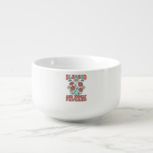 Blessed and Highly Favored Floral Vintage Design_1 Soup Mug