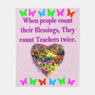 BLESSED AND INSPIRING TEACHER DESIGN FLEECE BLANKET