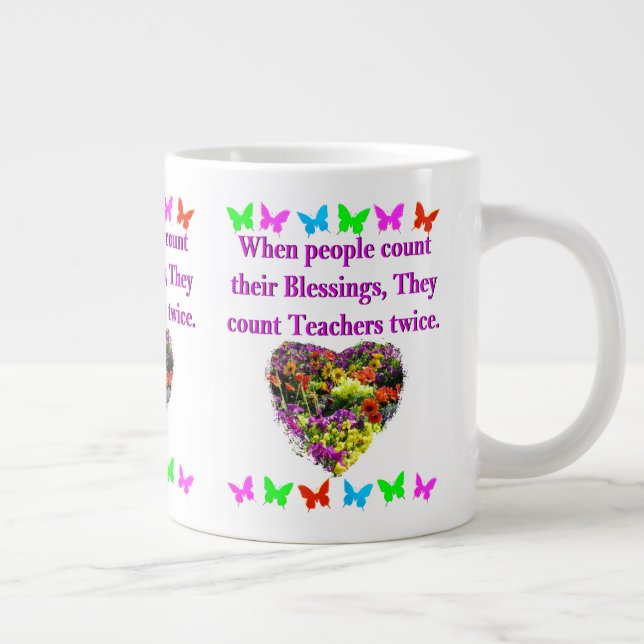 BLESSED AND INSPIRING TEACHER DESIGN GIANT COFFEE MUG (Right)