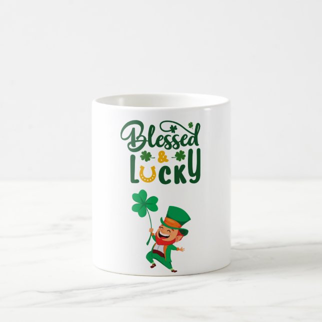 Blessed and Lucky Leprechaun Mug (Center)