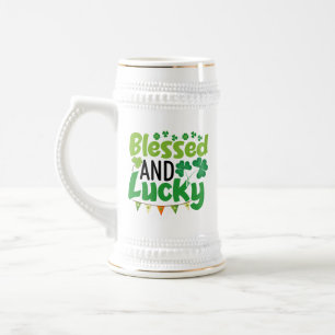 Blessed And Lucky St. Patrick’s Day Design-61103 Beer Stein