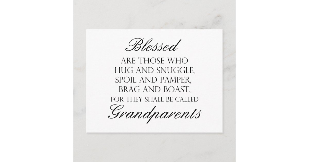 Blessed Are... Grandparents Postcard | Zazzle