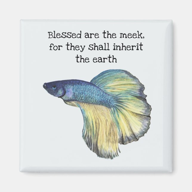 Blessed Are the Meek Fish Magnet (Front)