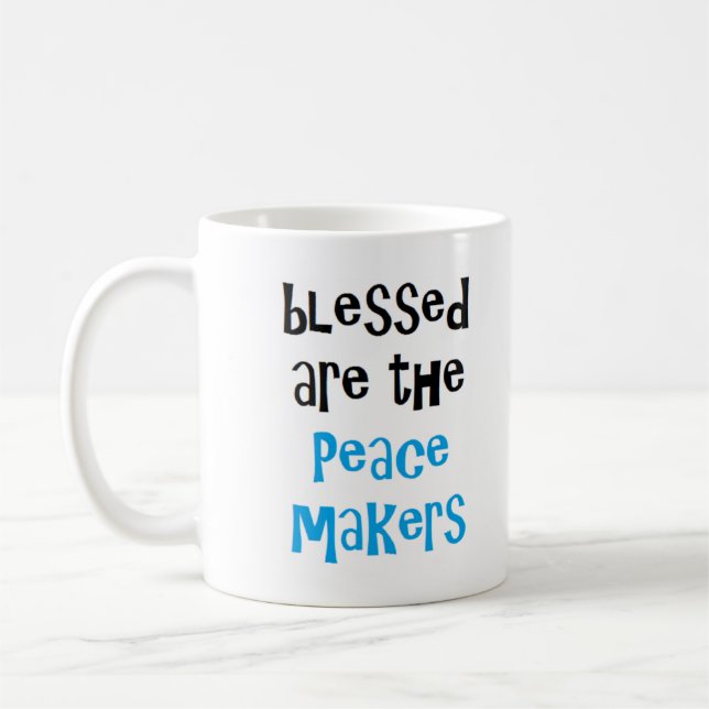blessed are the peacemakers notebook coffee mug (Left)