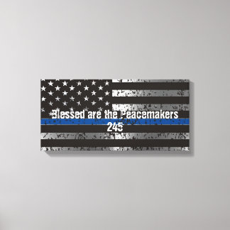 Blessed are the Peacemakers with Badge Number Canvas Print