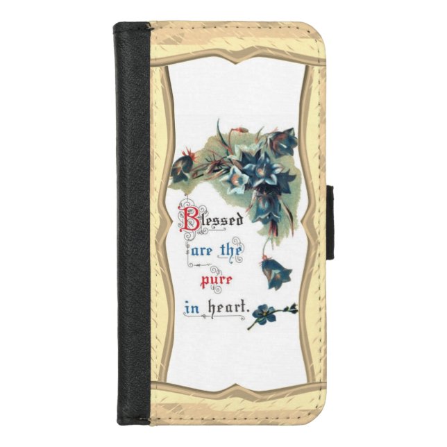 Blessed Are The Pure In Heart  iPhone Wallet Case (Front)