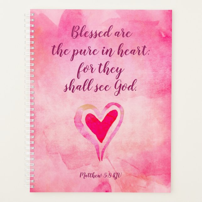 Blessed are the pure in heart - Matthew 5:8 Planner (Front)