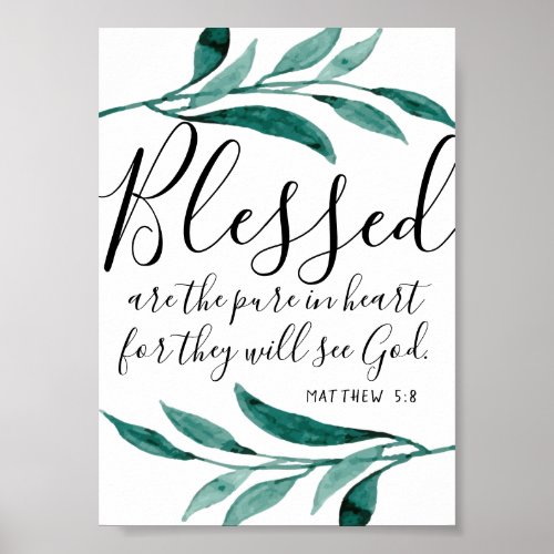 Blessed are the Pure in Heart Scripture Print