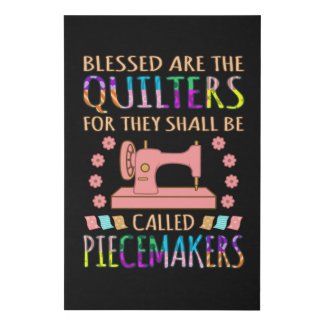 Blessed Are The Quilters Quilting Sewer Sewing Faux Canvas Print