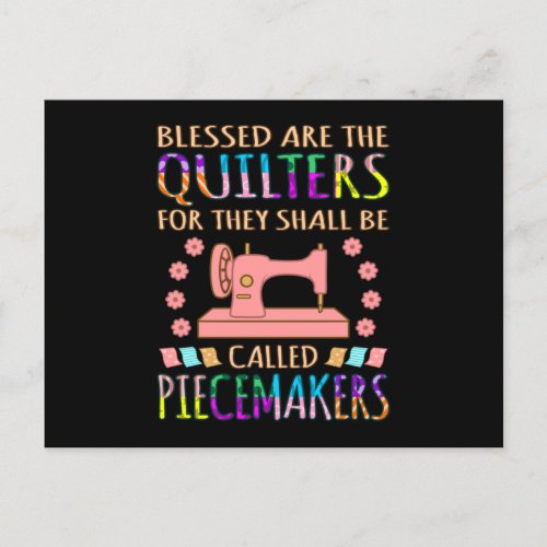 Blessed Are The Quilters Quilting Sewer Sewing Postcard