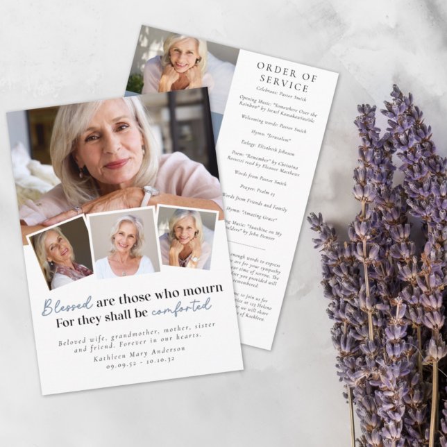 Blessed are Those Who Mourn Photo Order of Service Program (Creator Uploaded)