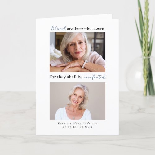 Blessed are Those Who Mourn Photo Sympathy Thank You Card