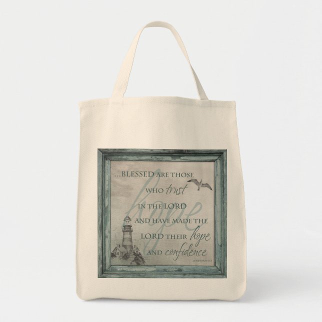 Blessed are Those Who trust in the Lord Tote Bag (Front)