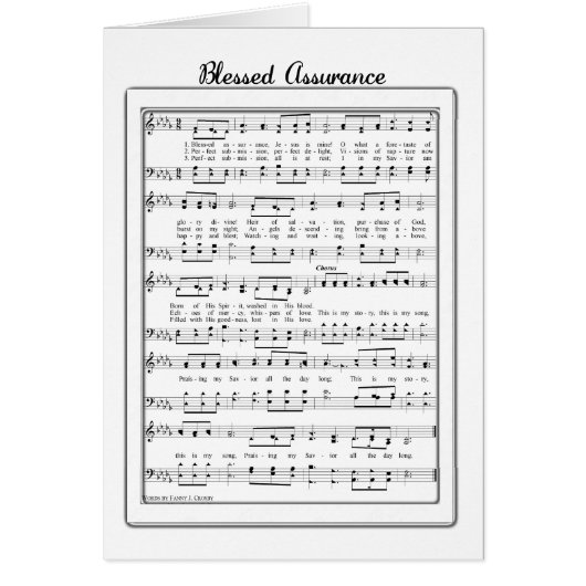 Blessed Assurance Music Card (Front)