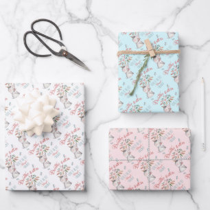 Blessed Aunt Elephant and Dragonfly Gift Wrapping Paper Sheets