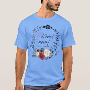 Blessed Aunt Floral Est 2022 Funny Floral Mothers T-Shirt