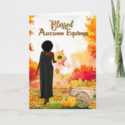 Blessed Autumn Equinox Fall Trees Mabon Greeting Card