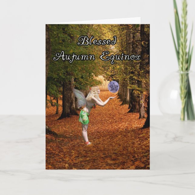 Blessed Autumn Equinox Holiday Card (Front)