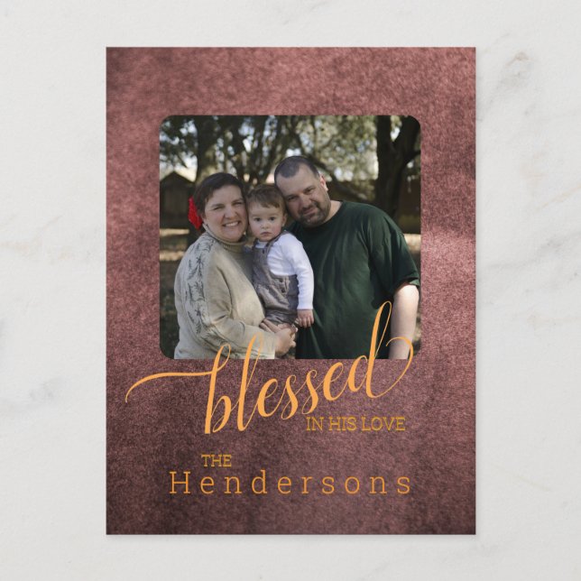 Blessed Autumn Family Custom Photo Postcard (Front)