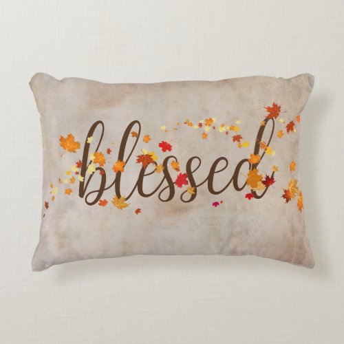 Blessed Autumn Leaves  Accent Pillow