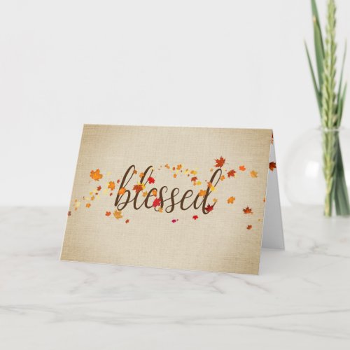 Blessed Autumn Leaves for Friends Card