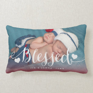 Blessed   Baby Birth Valentines Photo Pillow