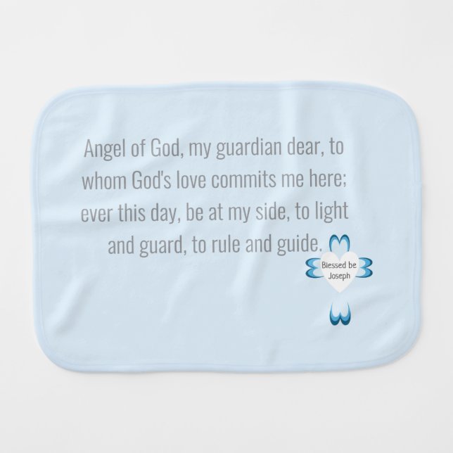 Blessed Baptism Baby Burp Cloth (Front Horizontal)