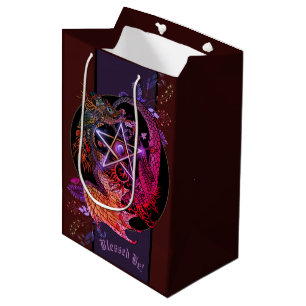 Blessed Be Art Nouveau Pentacle Dragon Medium Gif Gift Bag