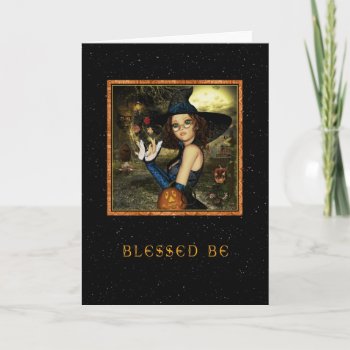 Blessed Be - Cute Witch Star Sky Card by xgdesignsnyc at Zazzle