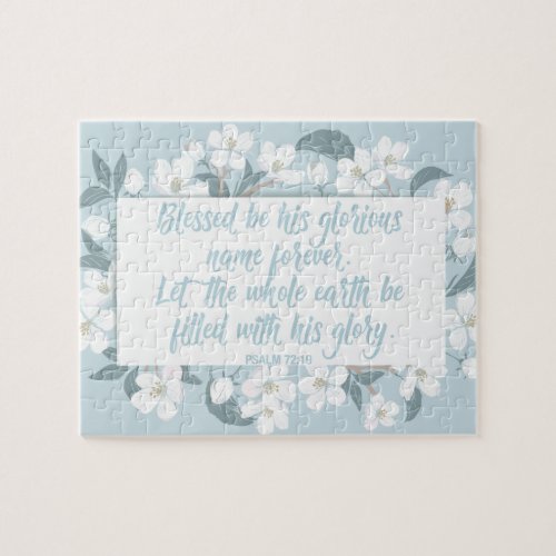 Blessed Be His Name Psalm 7219 Christian Verse Jigsaw Puzzle
