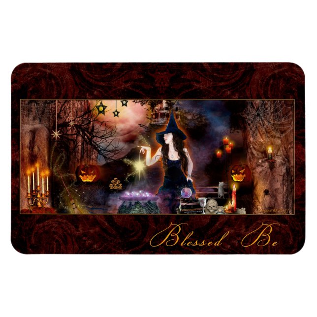Blessed Be Magickal Witch Flexi Magnet (Horizontal)