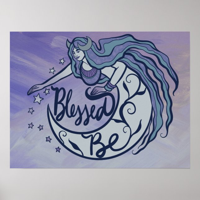Blessed Be Moon Goddess Poster (Front)