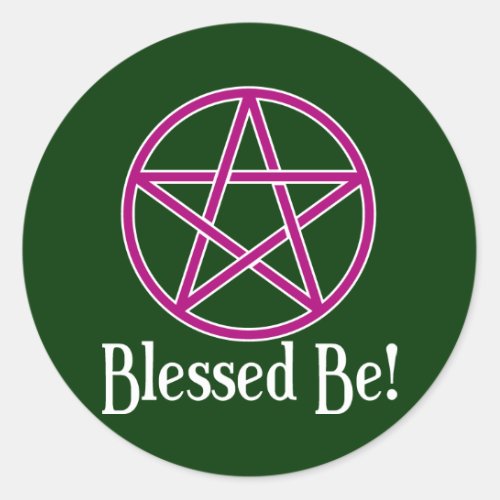 Blessed Be Pentagram Classic Round Sticker