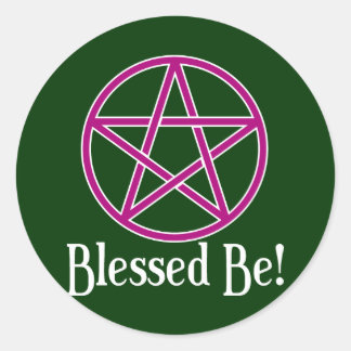 Blessed Be Pentagram Classic Round Sticker