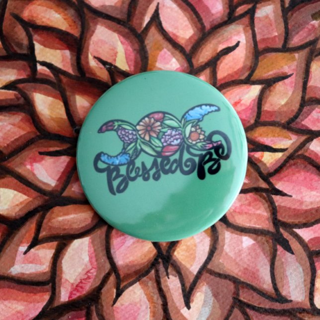 "Blessed Be" Triple Moon Bloom Button (Creator Uploaded)