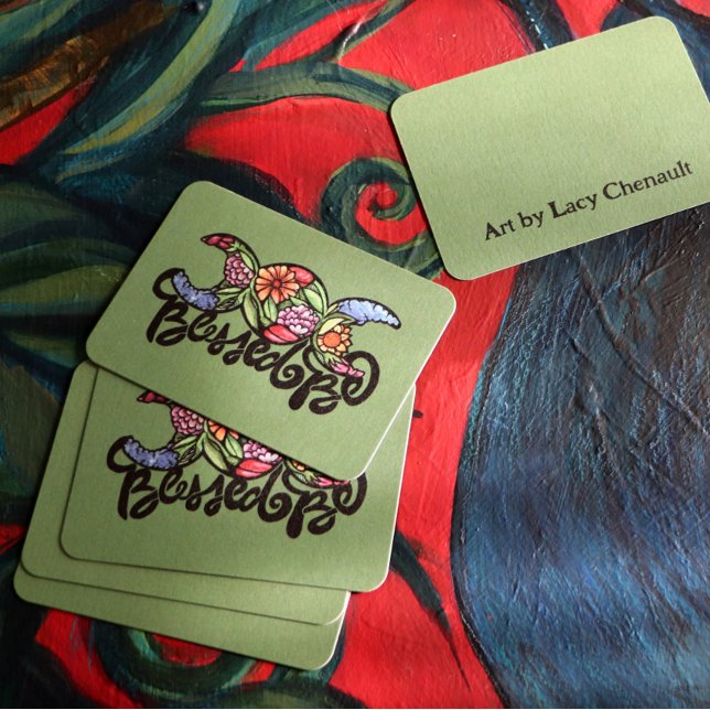 "Blessed Be" Triple Moon Bloom Note Card (Creator Uploaded)