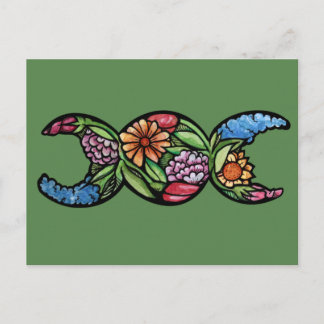 "Blessed Be" Triple Moon Bloom   Postcard