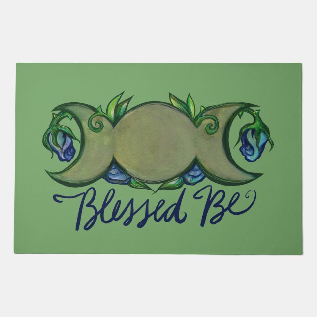 Blessed Be triple moon goddess                     Doormat (Front)